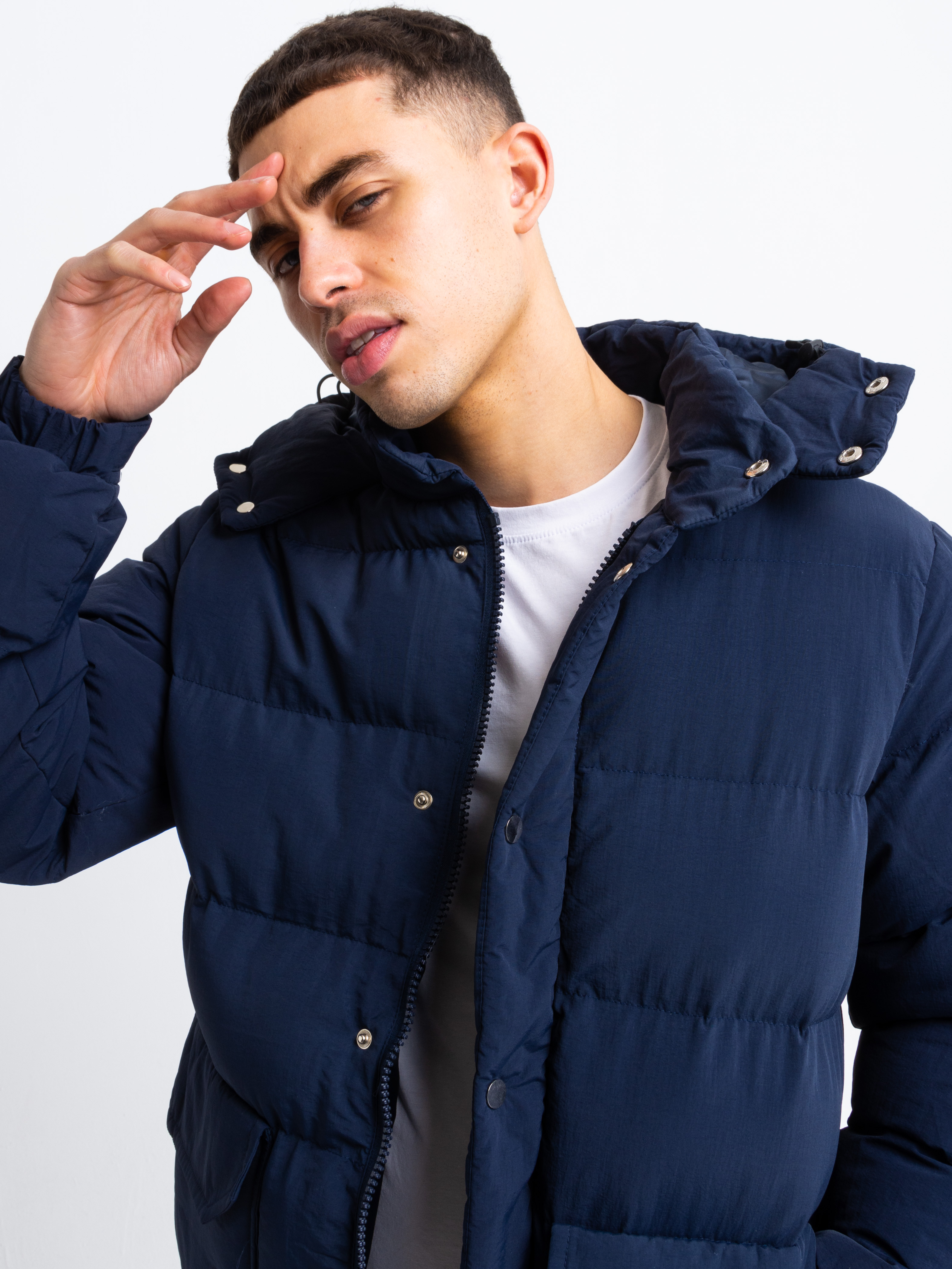 puffer coat navy blue