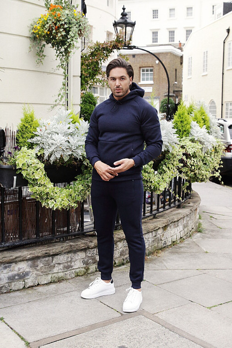 Invisible Zip Tracksuit in Navy