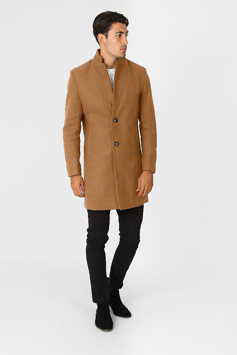 Tan wool new arrivals coat mens