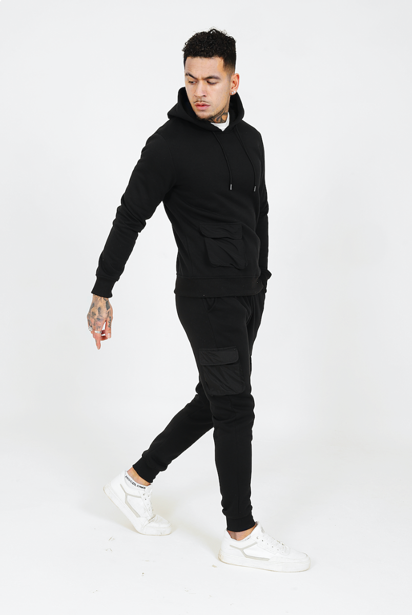 Cargo Tracksuit in Black, Men's Clothing & Fashion