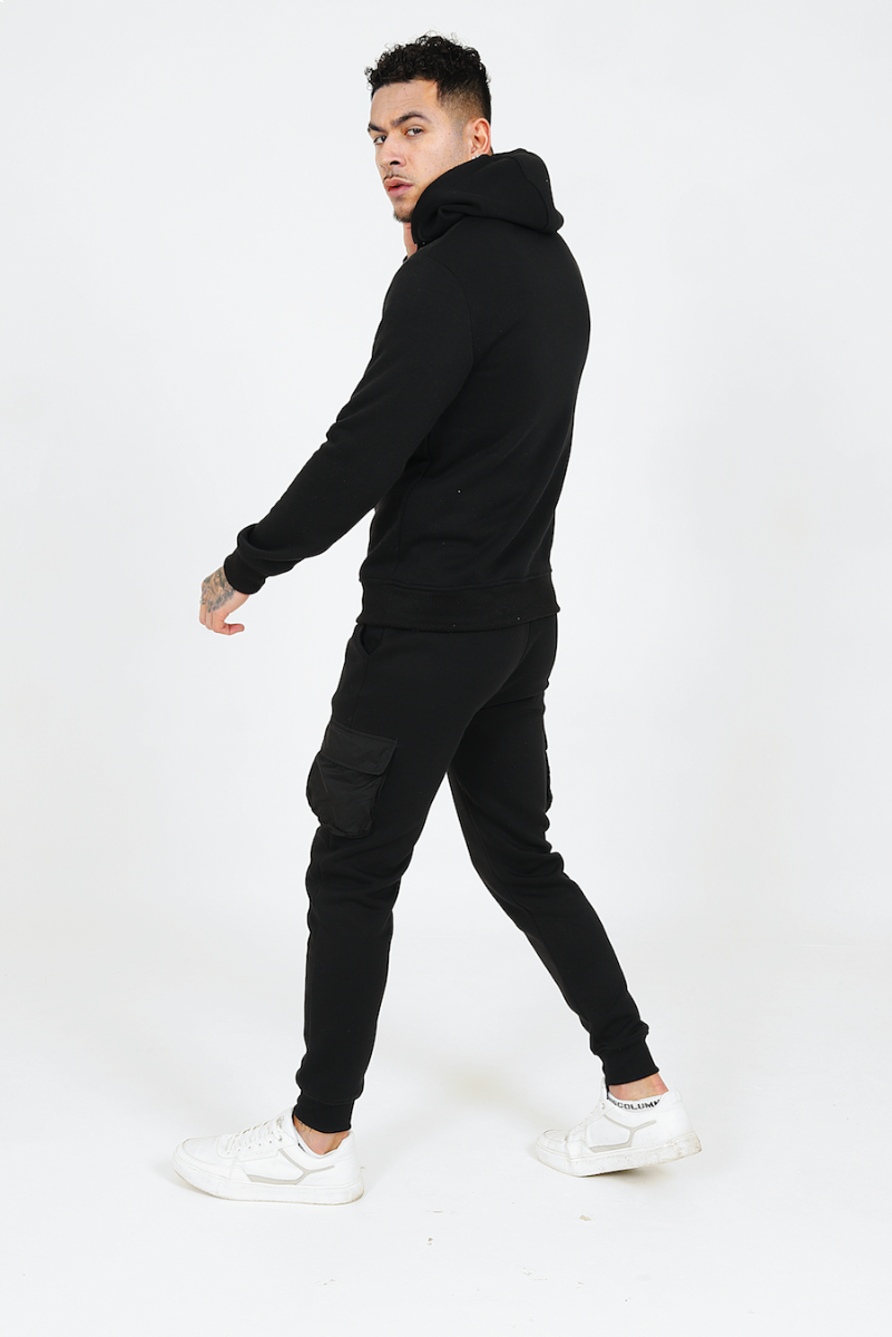 Mens all hot sale black tracksuit