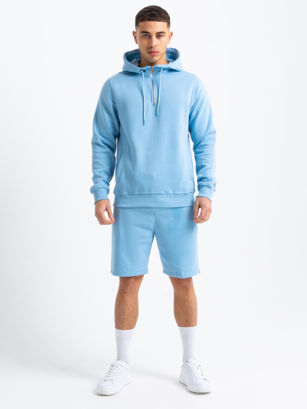 HC Gold Zip Short Tracksuit in Baby Blue Men's Clothing & Fashion