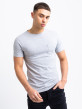 Premium muscle fit t-shirt with chest pocket in Grey
