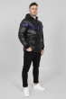 Shiny Padded Contrast Puffer in Black