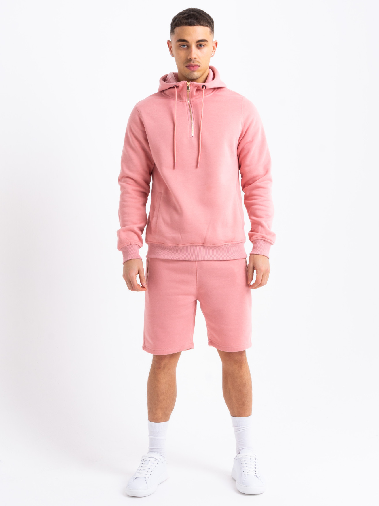 HC Gold Zip Short Tracksuit in Pink