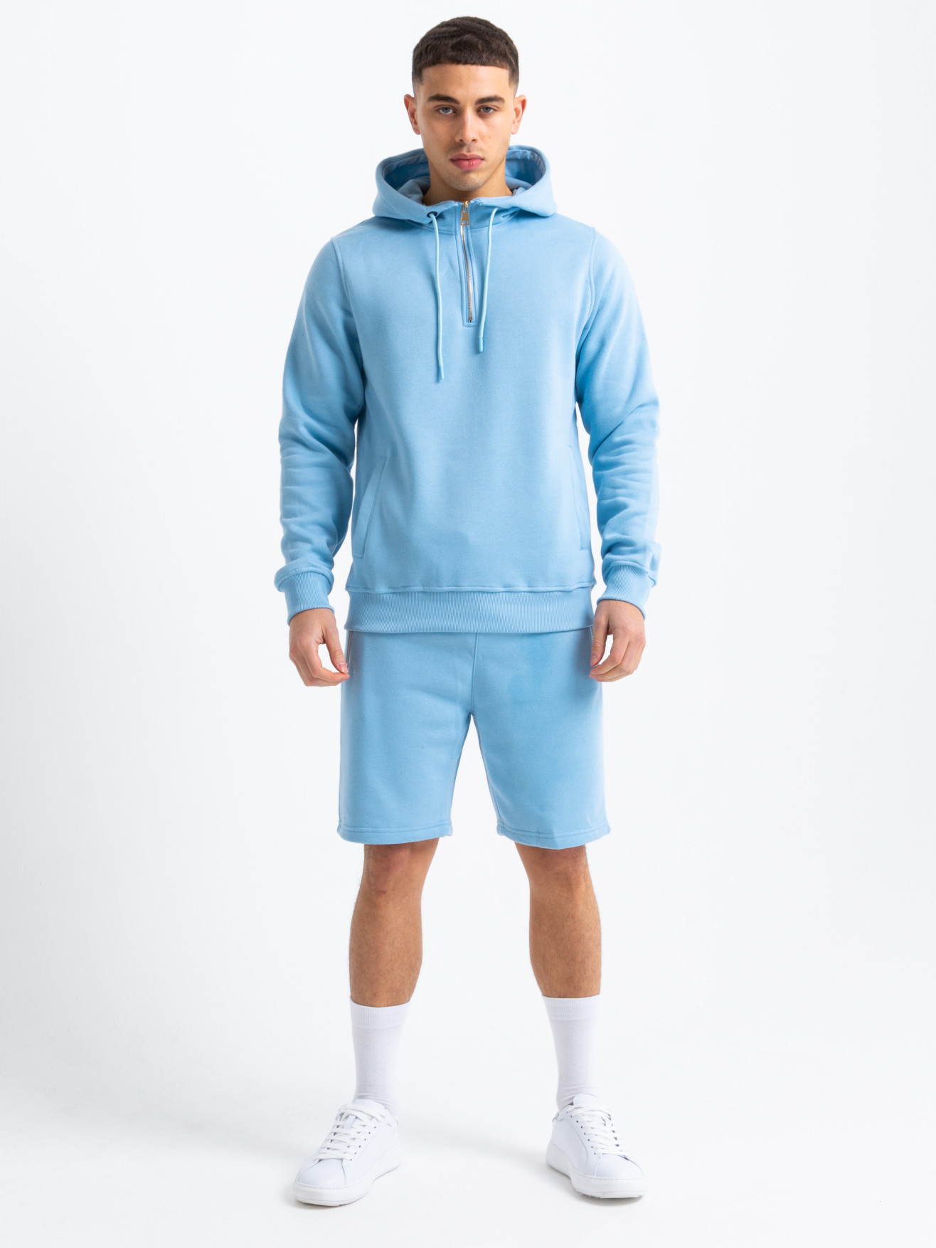 HC Gold Zip Short Tracksuit in Baby Blue