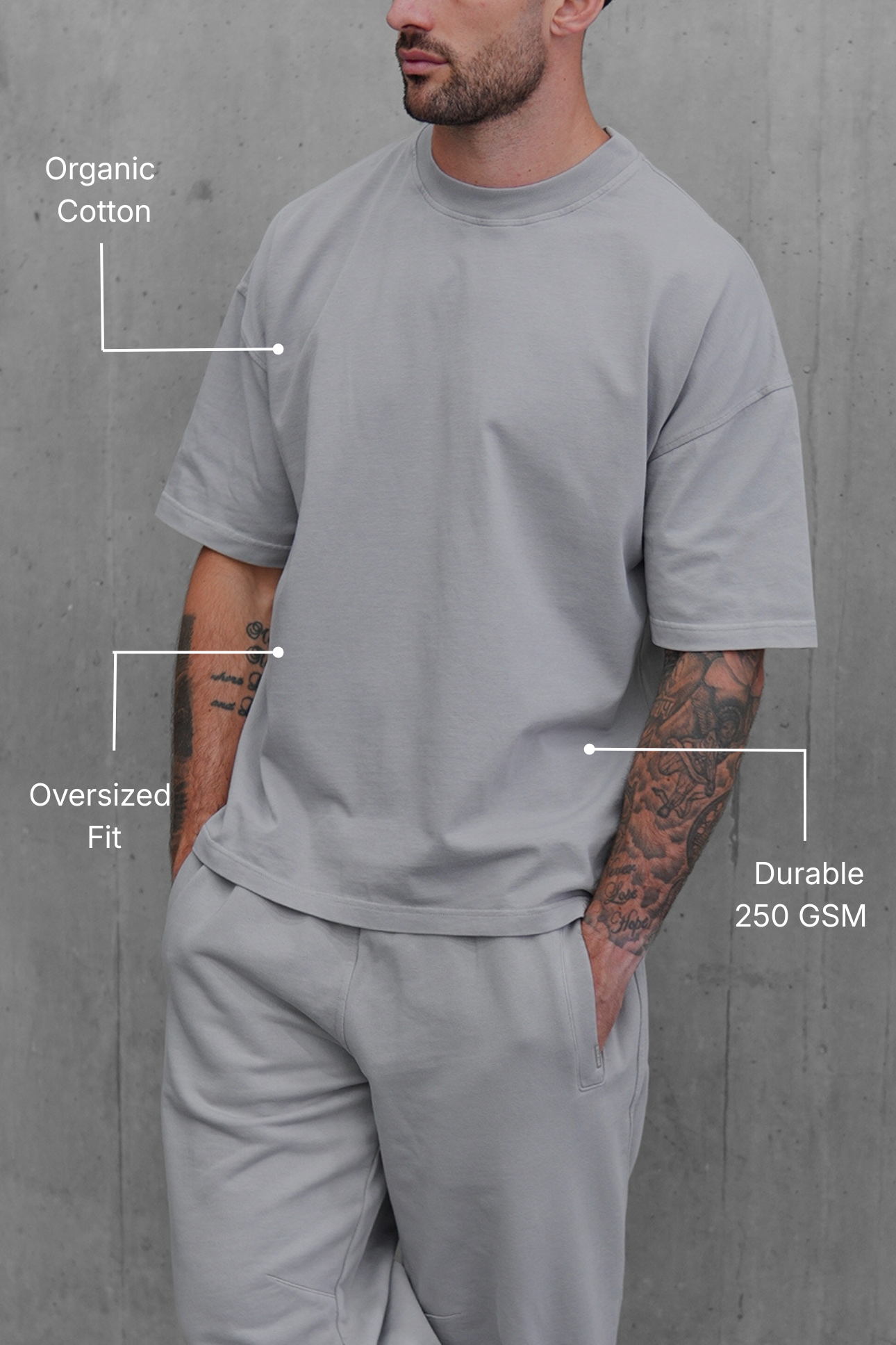 Sustainable Organic Cotton Short Sleeve T-shirt - Grey