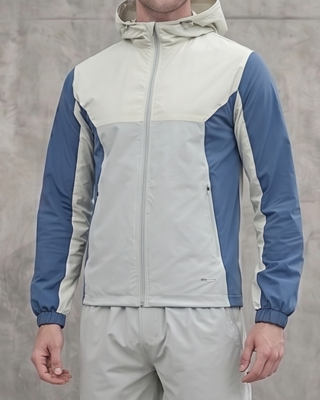 Active Colour Block Jacket in Beige