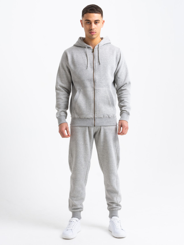 Side-Rib Full Zip Tracksuit in Light Grey | Men's Clothing & Fashion ...