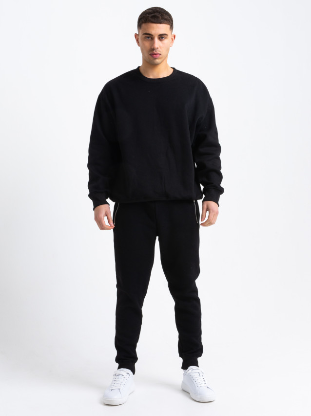 Premium Relaxed Fit Round Neck Tracksuit in Black | Men's Clothing &  Fashion | HisColumn