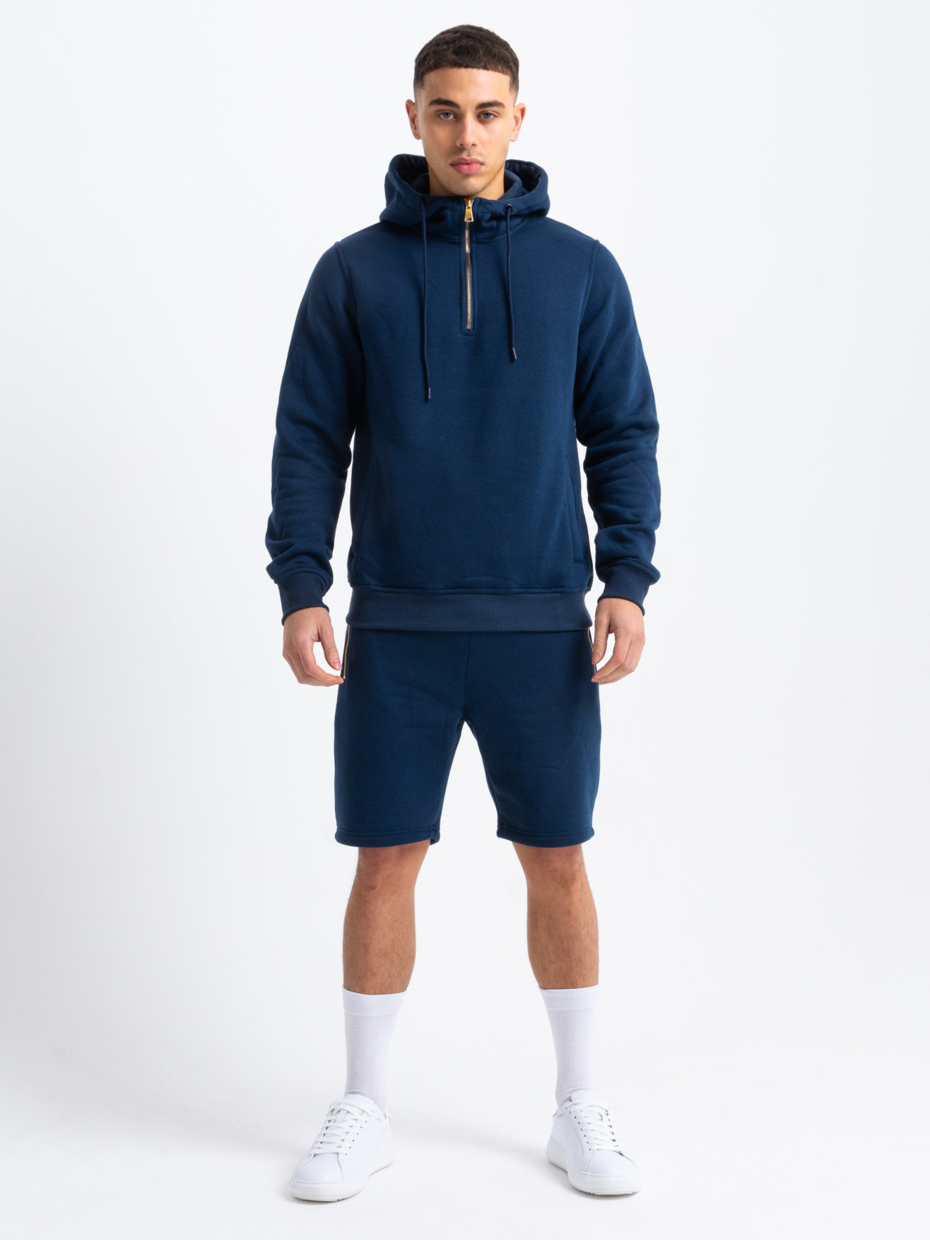 HC Gold Zip Short Tracksuit In Navy