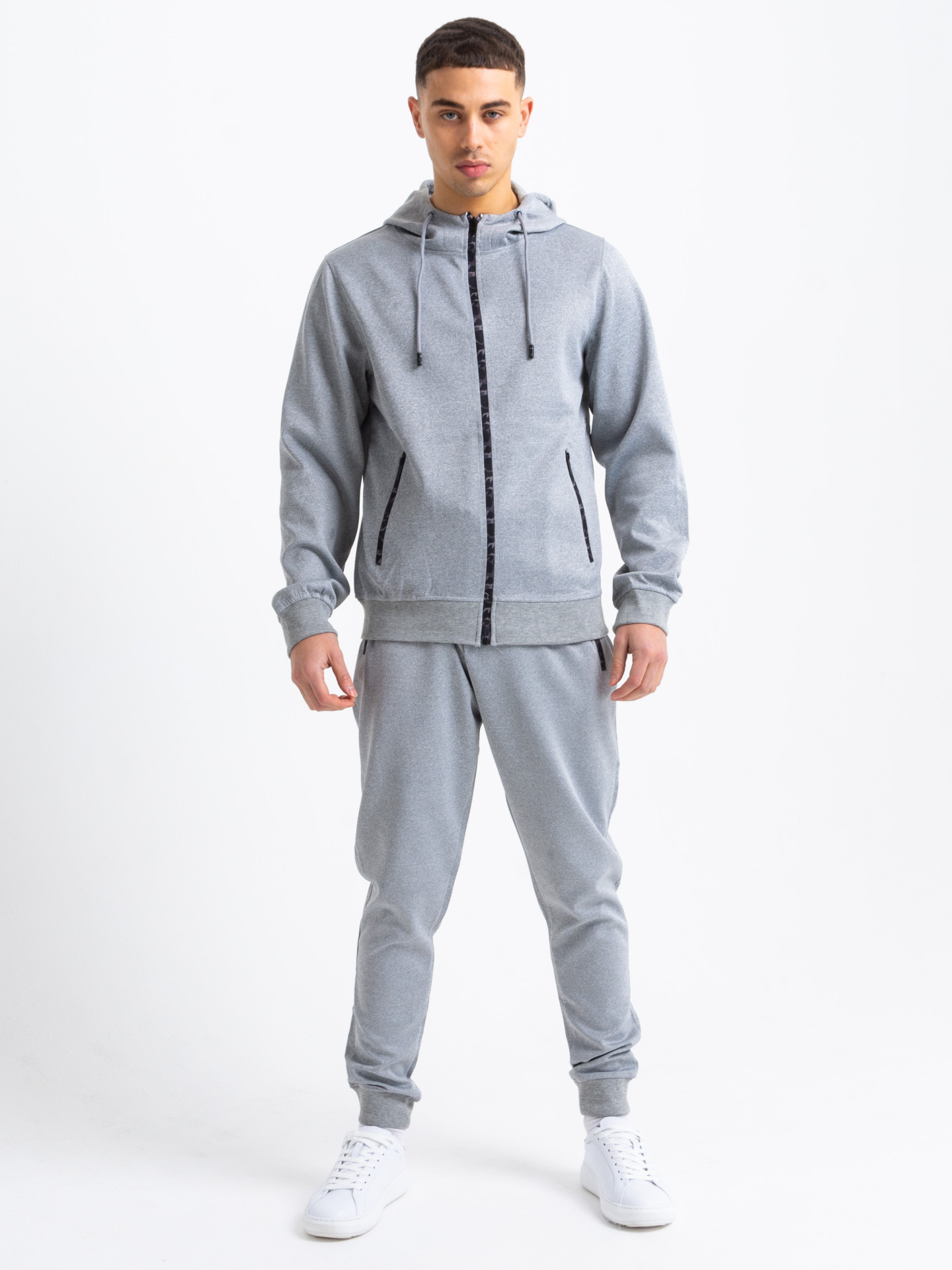 Army Zip Poly Tracksuit in Grey | Men's Clothing & Fashion | HisColumn