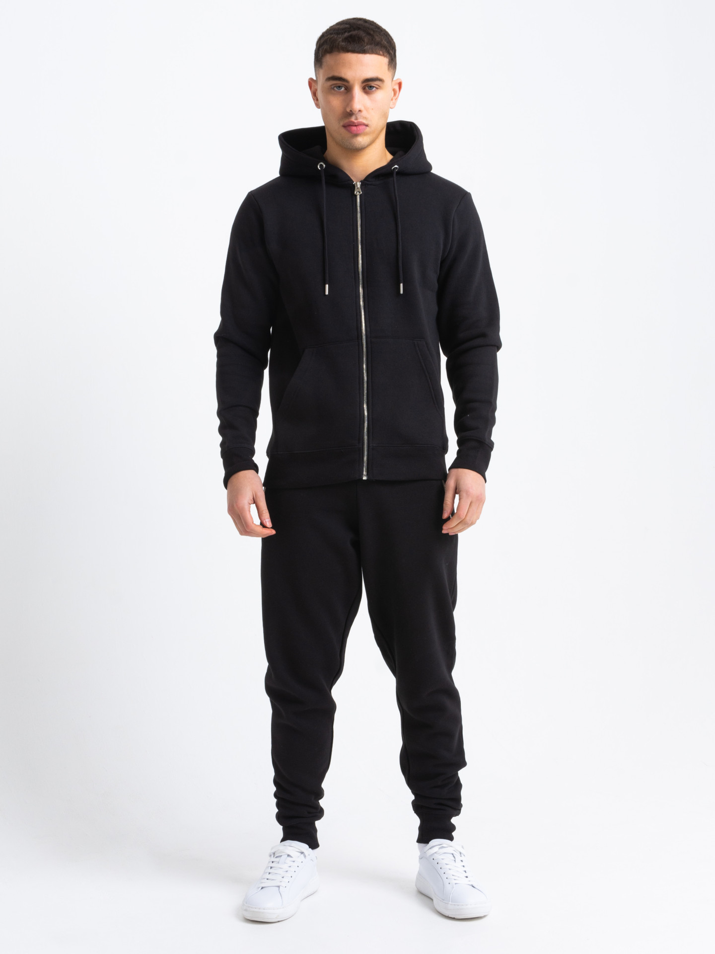 Silver Zip Tracksuit in Black | Men's Clothing & Fashion | HisColumn