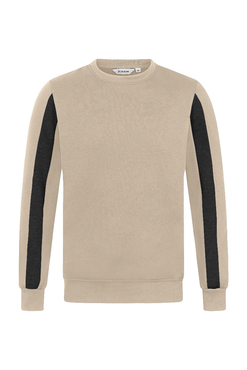 Crewneck with Arm Panel Tracksuit in Beige | Men's Clothing & Fashion ...